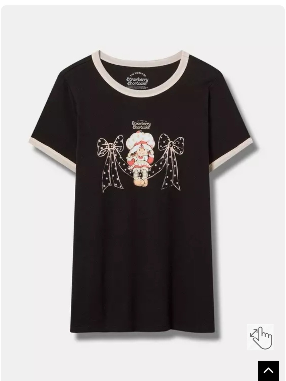 Torrid Strawberry Shortcake Black Graphic Ringer Tee Sz 2 (18/20)